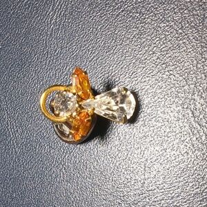 Guardian Angel Crystal Lapel Pin Brooch with November Birthstone Topaz Wings